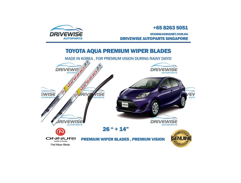 Toyota Aqua Performance Wiper Blades (Made in Korea), Everything Else