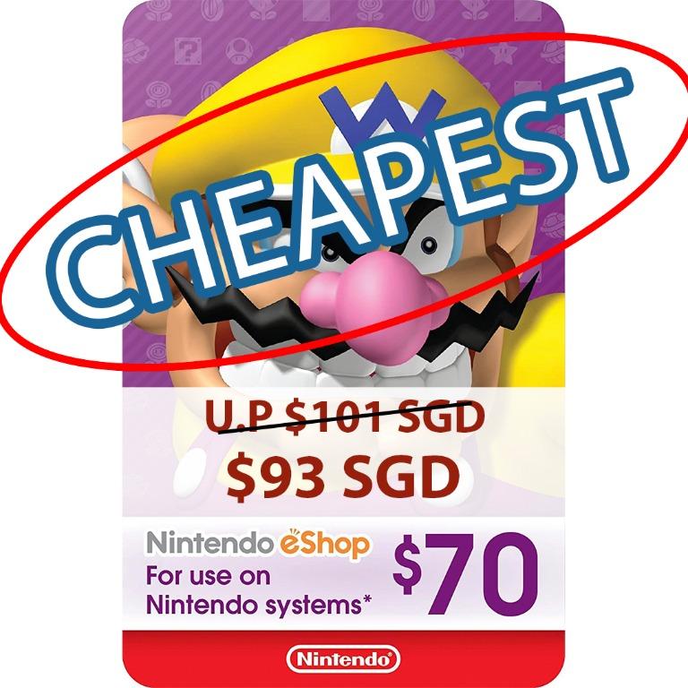 70 USD Nintendo eShop gift card