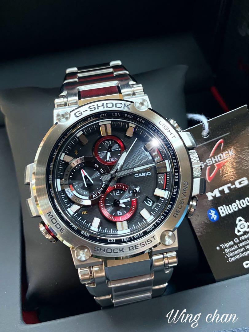 CASIO G-SHOCK WATCH MTG-B1000D-1A 黑紅鋼帶MTG-B1000D mtg-b1000d-1, 男裝, 手錶及配件,  手錶- Carousell