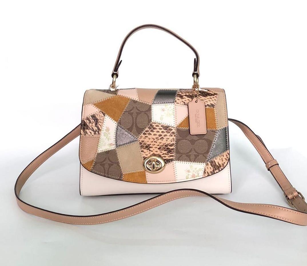 Coach Tilly Satchel Patchwork Chalk Multi 25 18