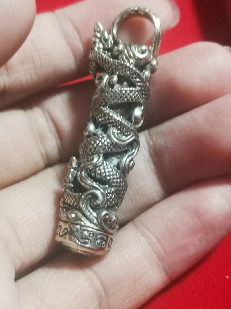 Kruba Duang Dee Naga With Snake Takrut skin BE2553 Roon Sutai Thai ...