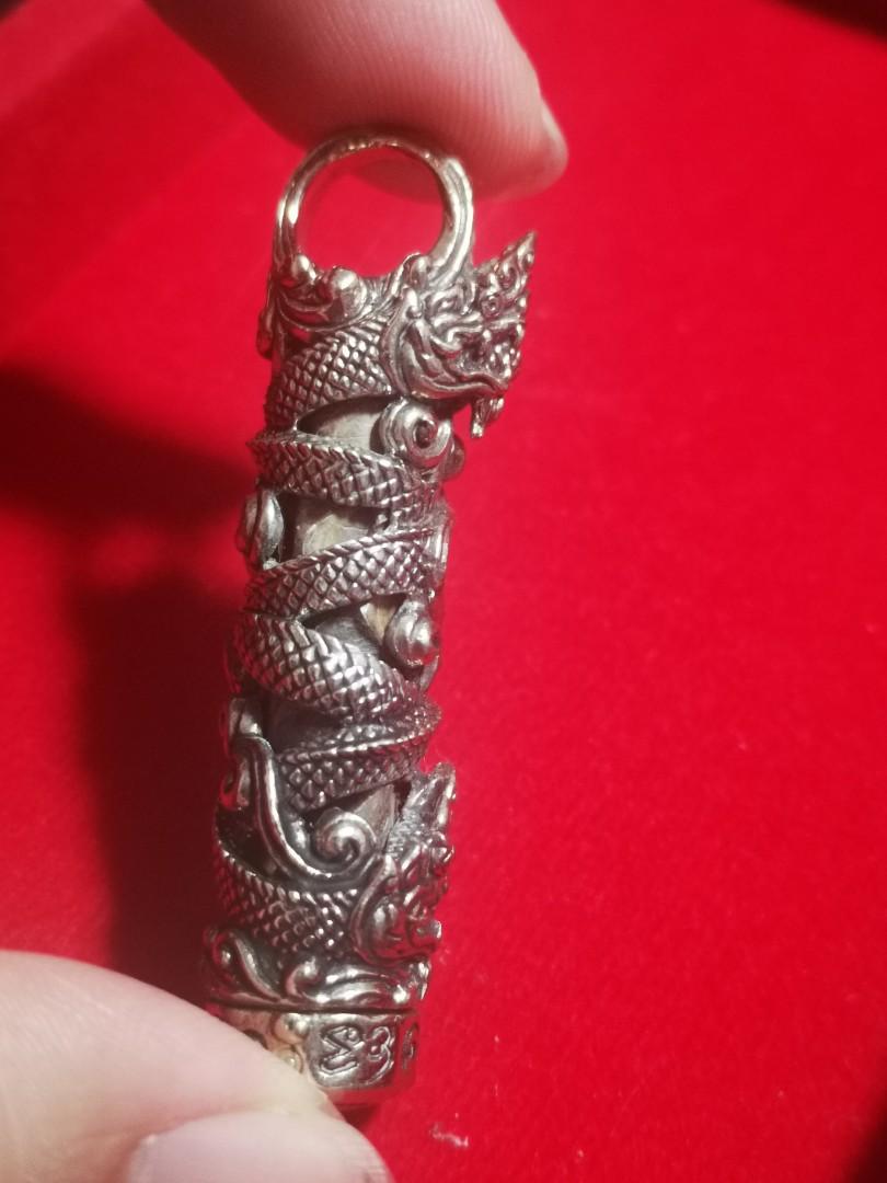 Kruba Duang Dee Naga With Snake Takrut skin BE2553 Roon Sutai Thai ...