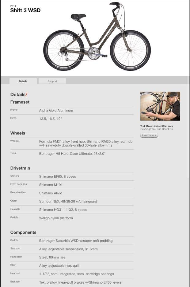 Trek Shift 3 women's bike 