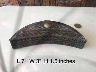antique silver or plated? betel nut box crescent or moon shape