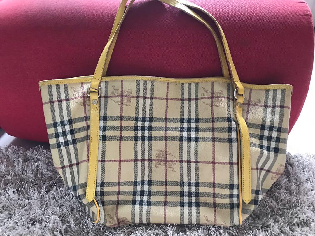 Authentic Burberry Haymarket Tote MM Neverfull Bag, Women's
