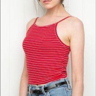 Brandy Melville Red Striped Tank Top