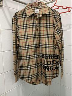 Burberry logo print check shirt