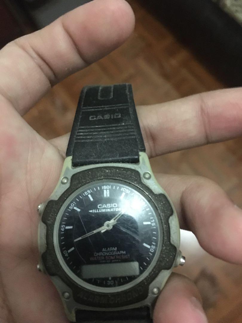 Casio Data Bank AW 44, Fesyen Pria, Jam Tangan di Carousell