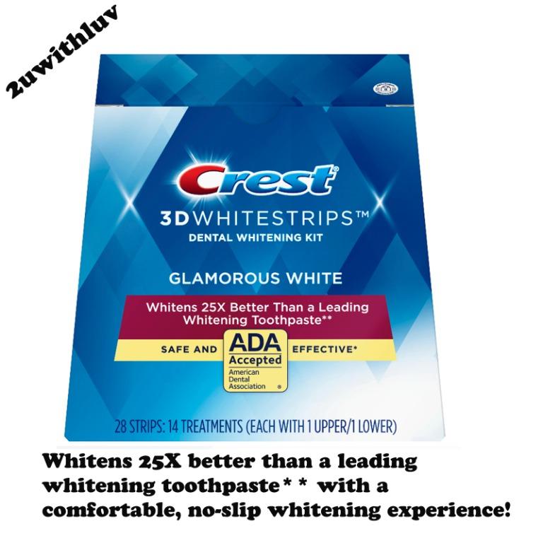 Crest 3d Whitestrips Glamorous White Dental Whitening Kit Whitens 25x Better Than A Leading Whitening Toothpaste Health Beauty Face Skin Care On Carousell