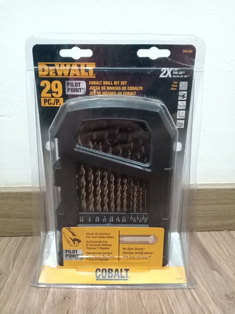 Dewalt Drill set Cobalt Model DW1269 Furniture Home Living