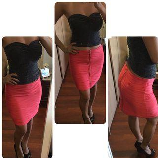 Dotti bodycon sexy back zipped mini skirt