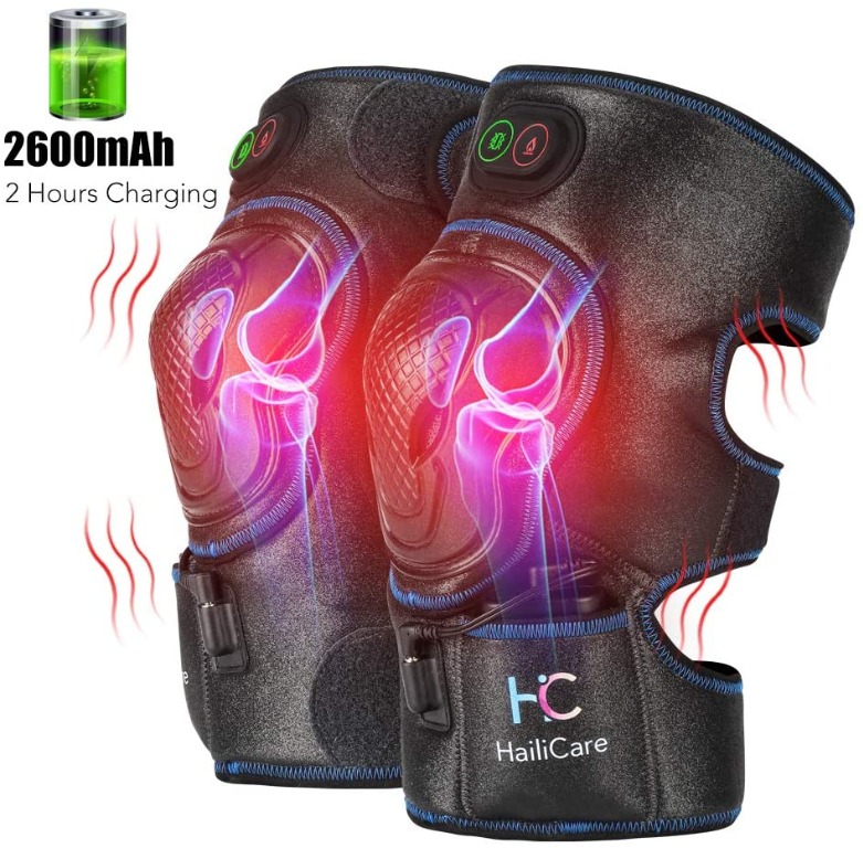 HailiCare Heated Knee Massager, Heat & Vabration Knee Brace Wrap