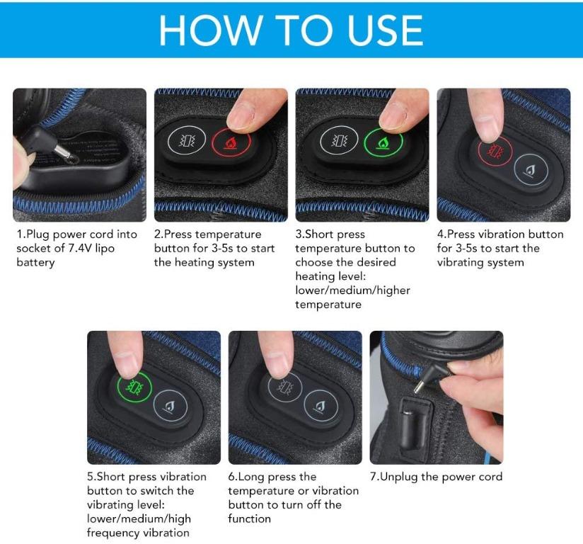 HailiCare Heated Knee Massager, Heat & Vabration Knee Brace Wrap