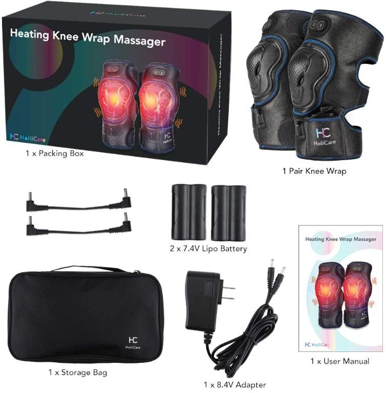 HailiCare Heated Knee Massager, Heat & Vabration Knee Brace Wrap