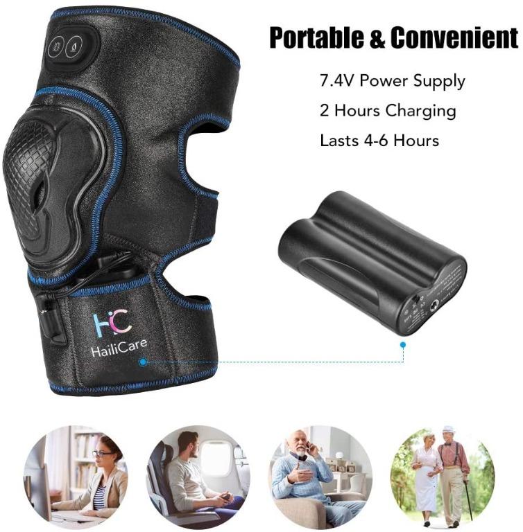 HailiCare Heated Knee Massager, Heat & Vabration Knee Brace Wrap