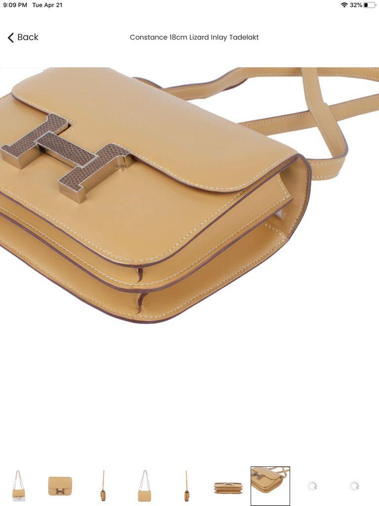 Hermès Constance 18 Mini Shoulder Bag Biscuit Swift Beige Leather