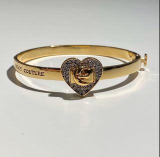 Juicy couture rhinestone heart belt hinged bracelet