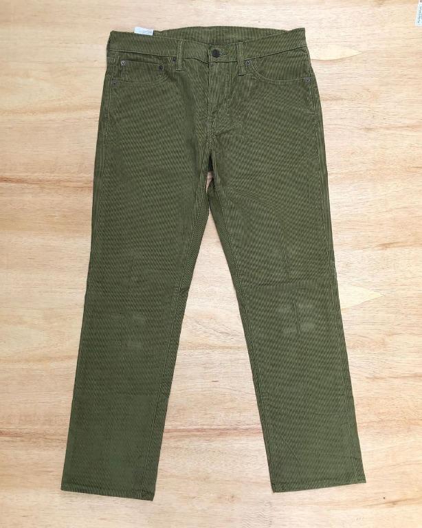 Levi's 511 Slim Fit Straight Corduroy Pants in Olive, Fesyen Pria, Pakaian , Bawahan di Carousell