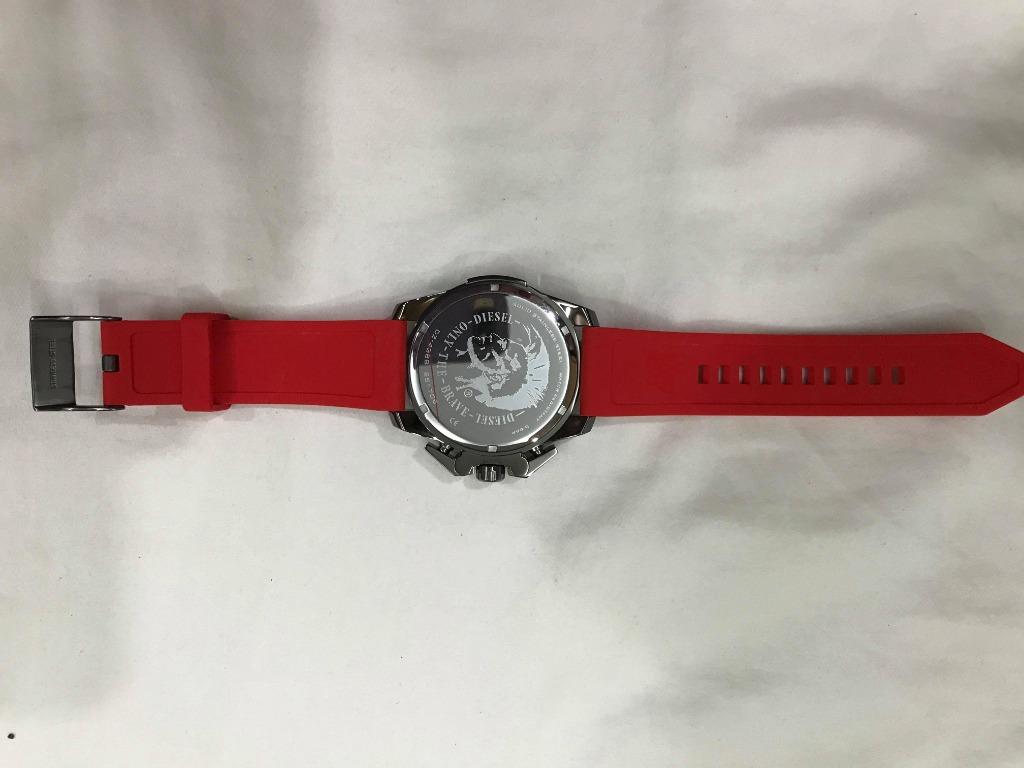 Men s Diesel Ironside Red Strap Chronograph Watch DZ4388 Men s