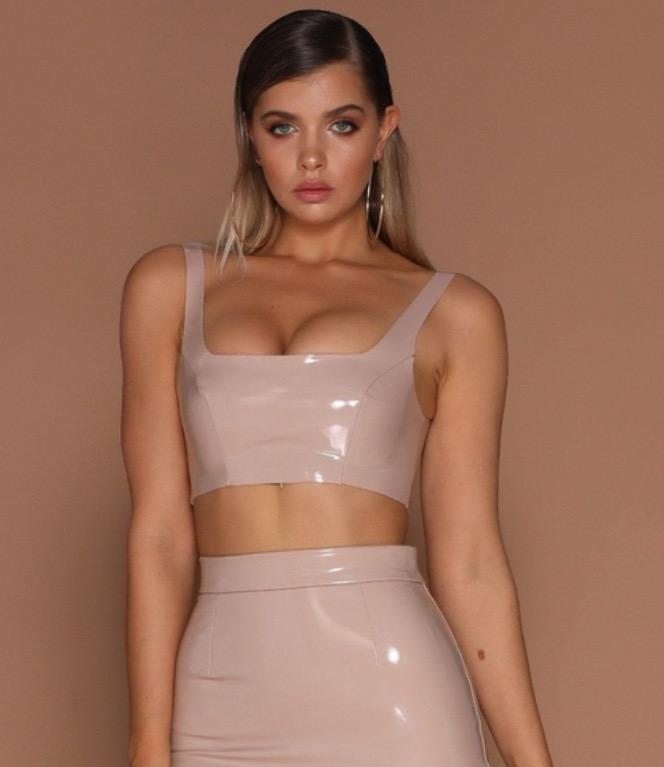 Meshki Latex Set Crop Top And Skirt Nude S Women S Fashion Clothes On Carousell Get the best deals on crop top and skirt set and save up to 70% off at poshmark now!