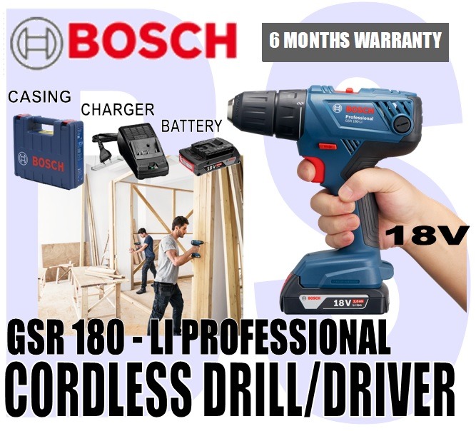 Sale Bosch Cordless Drill Driver 18v Gsr 180 Li Professional Everything Else On Carousell