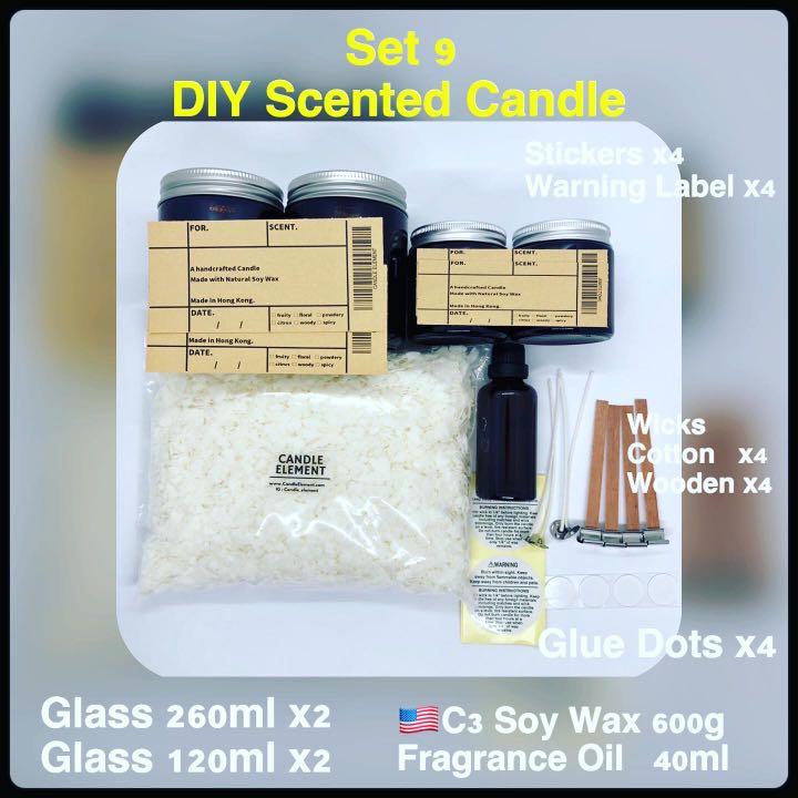 Set9 天然大豆蠟香味玻璃香薰蠟燭原材材料手工韓式diy 唧花candle Material 蠟燭材料蠟燭素材tool 手作禮物生日美國english Pear Do Son 英國梨與小蒼蘭ginger
