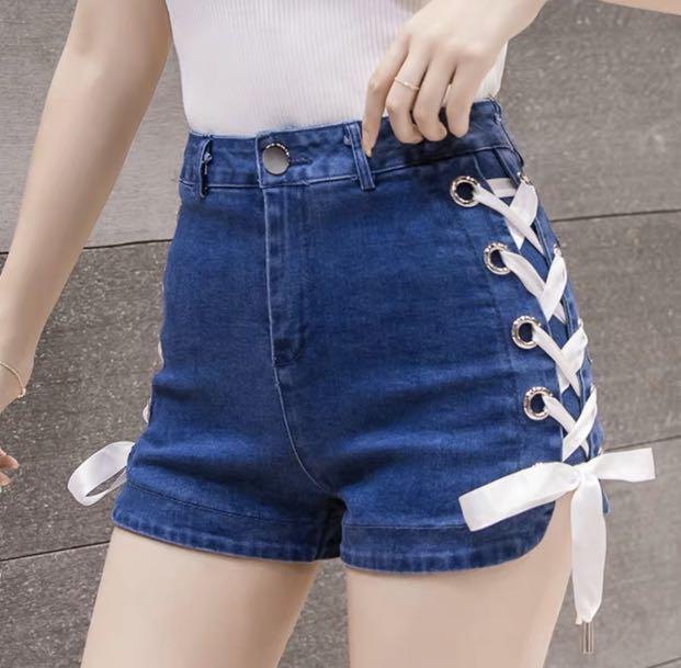 jeans with lace down the side