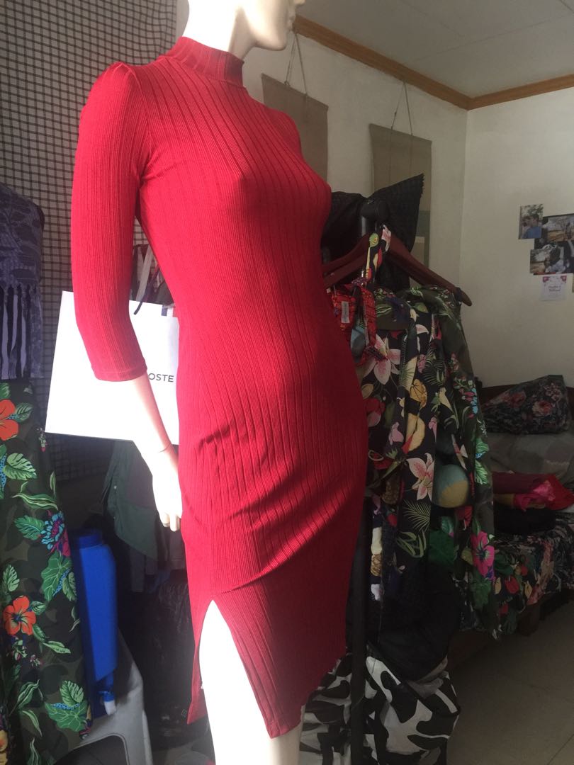 Turtle Neck Tulle Knit Dress main image 1