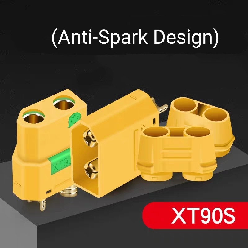 Lot De 2 Câbles XT90S Anti-étincelle – XT90 Mâle Vers XT90-S Femelle – 10 AWG 30 Cm – Pour RC Et Batteries