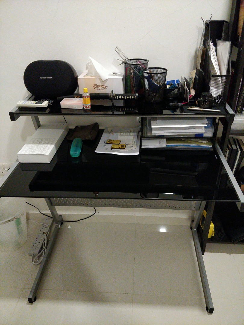 Home Office Desk Units (Glass / Metal), Furniture & Home Living