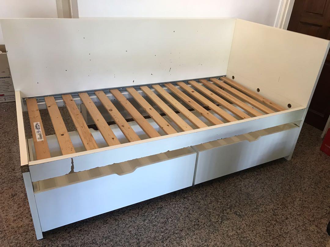 IKEA ODDA small bed w/pullout storage & mattress, Furniture & Home