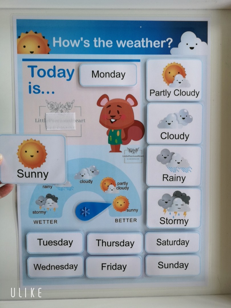 Kids Weather Chart ~~ A3 Size, Hobbies & Toys, Books ...