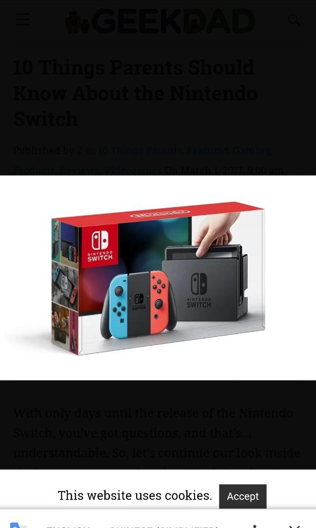 Modded Nintendo Switch neon with 128gb sd card, Video Gaming, Video