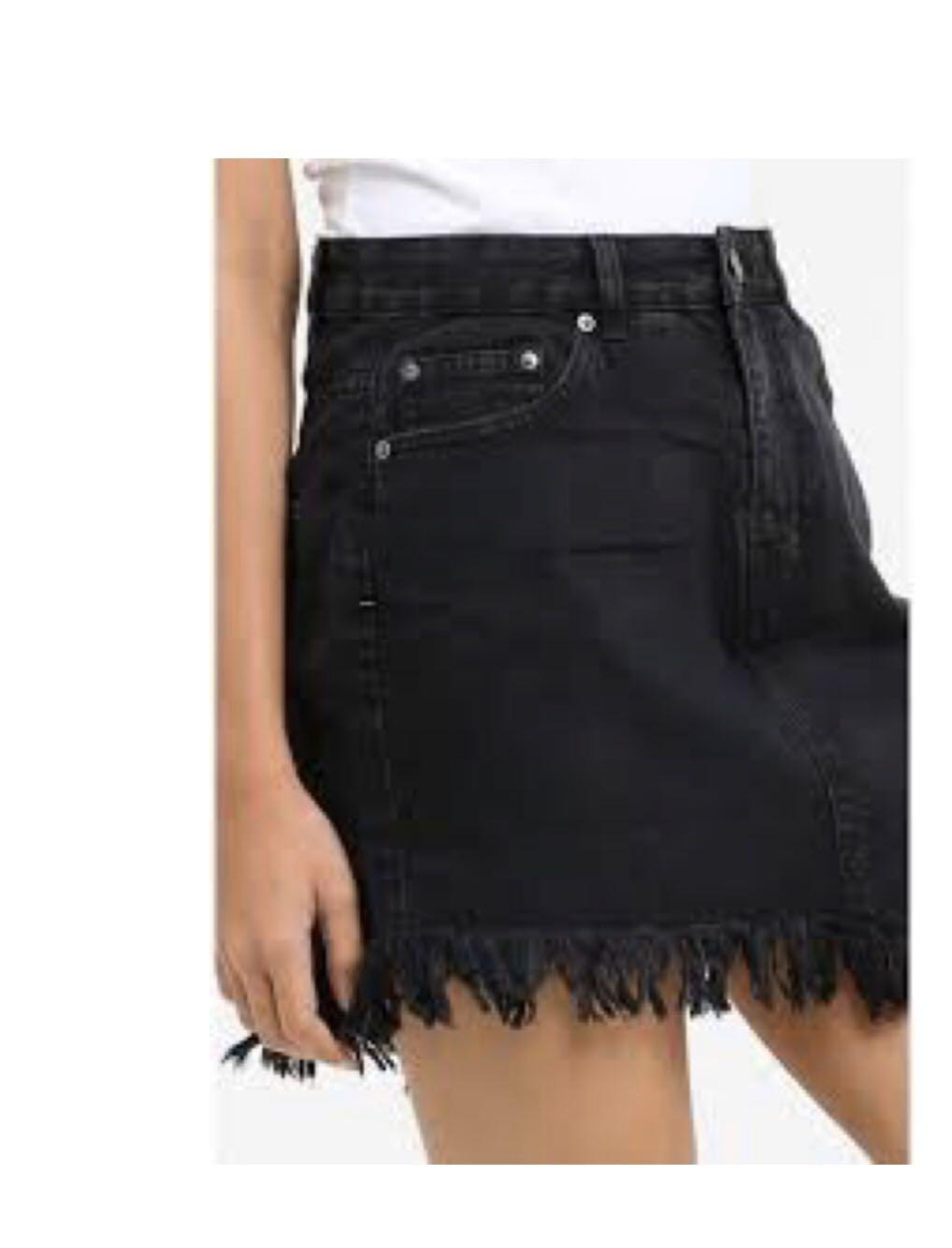 supre black denim skirt