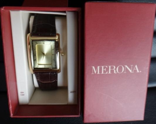 Merona Watch by Target Mens Square Gold Face Analog 83403TC