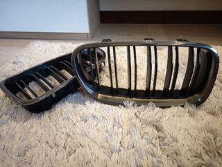 Used BMW F10 Double Slatted Front Grille with Dark Chrome c/w Brand New M5 Detachable Emblem