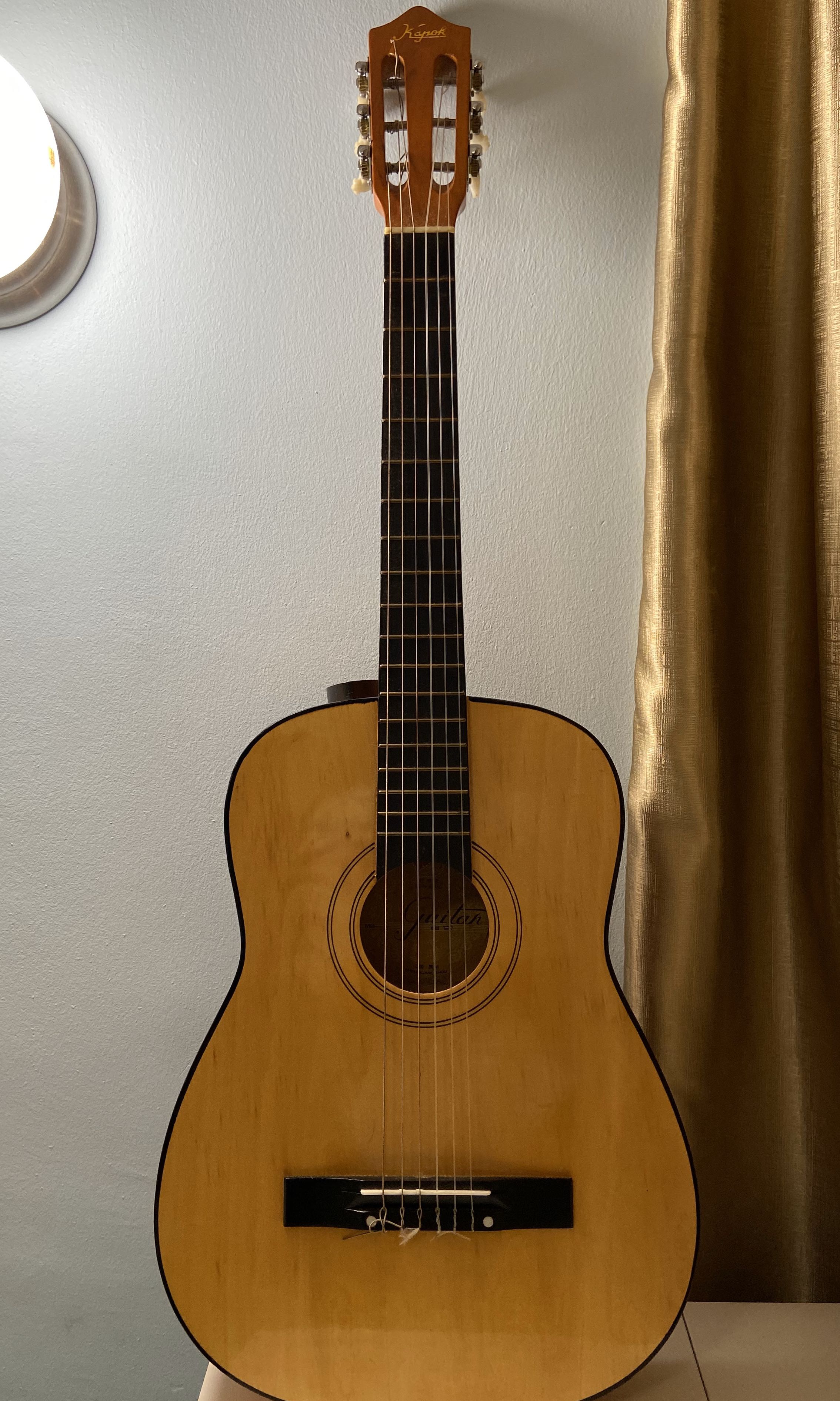 Classical Guitar with pick holder and bag, Hobbies & Toys, Music