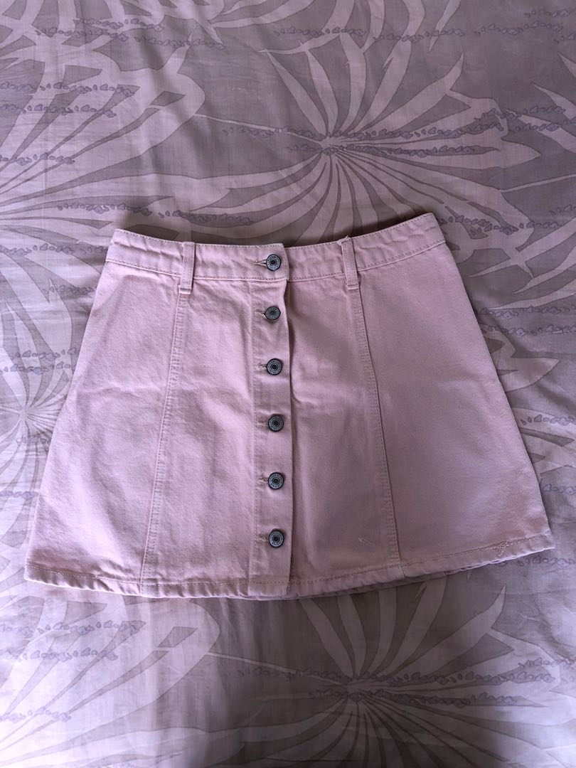 Pink denim skirt forever 21 top