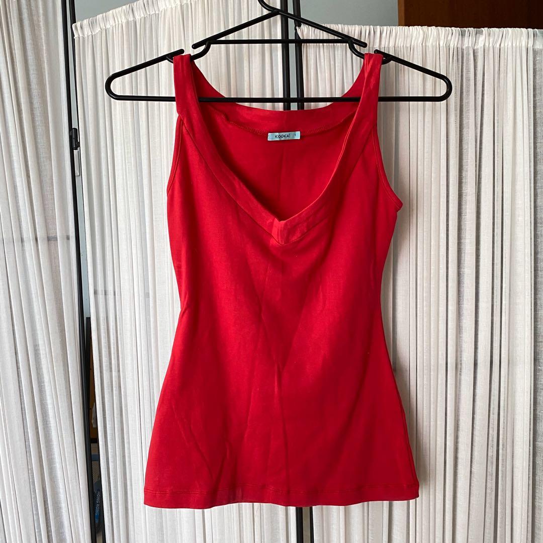 KOOKAI RED SINGLET TOP SIZE 1, Women's Fashion, Clothes on Carousell