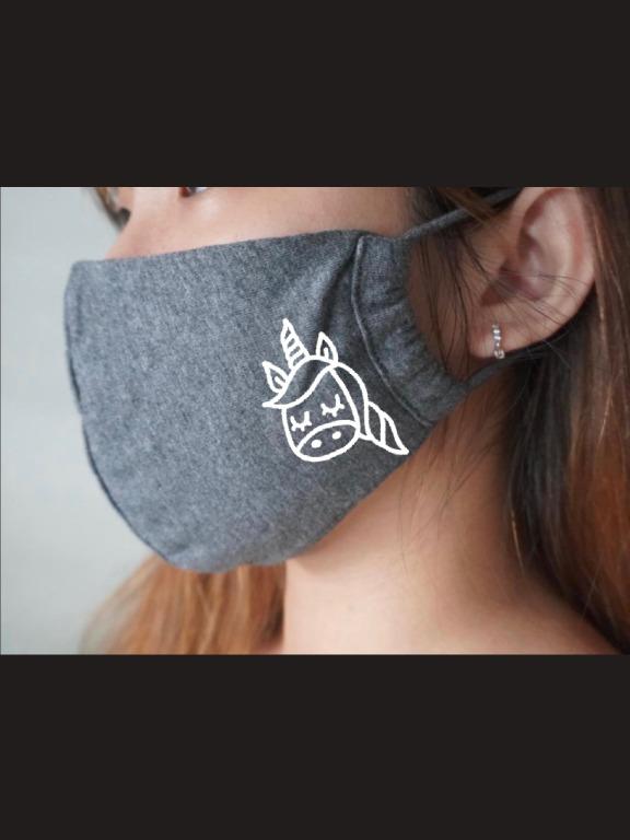 Face Mask Decoration With Unicorn Iron On Stickers Mask Not