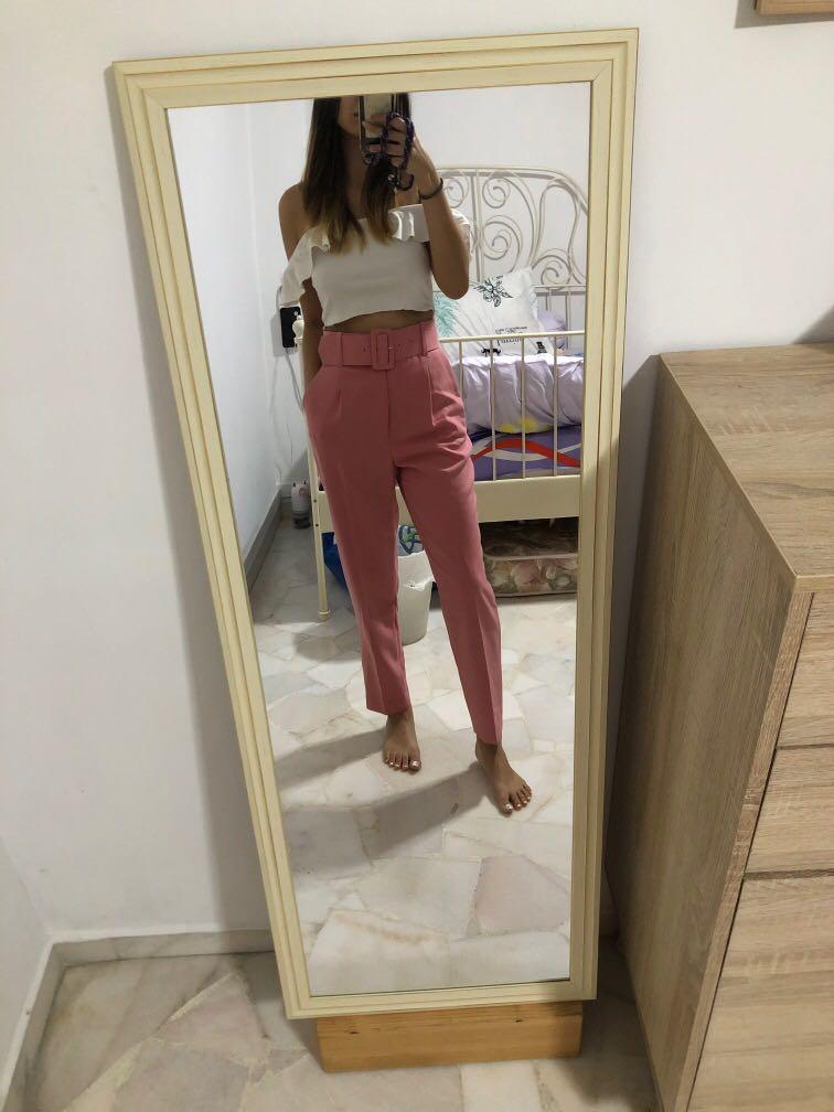 Zara belted pants clearance