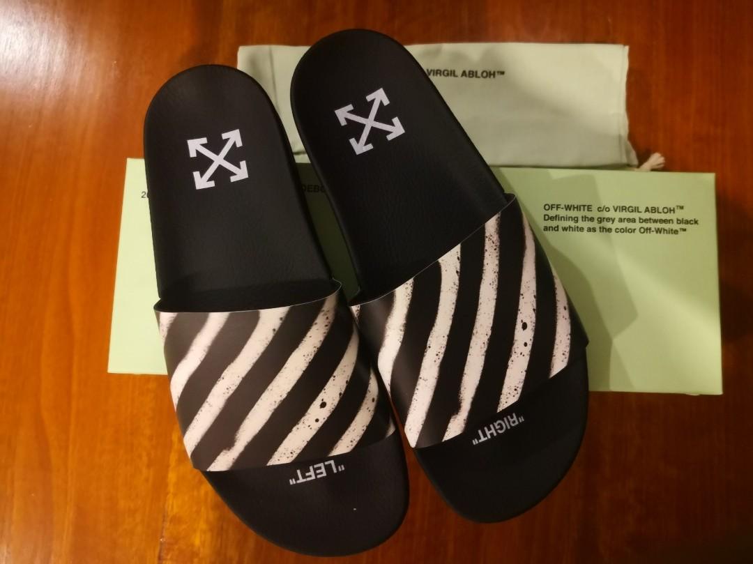 Off white black spray slides online