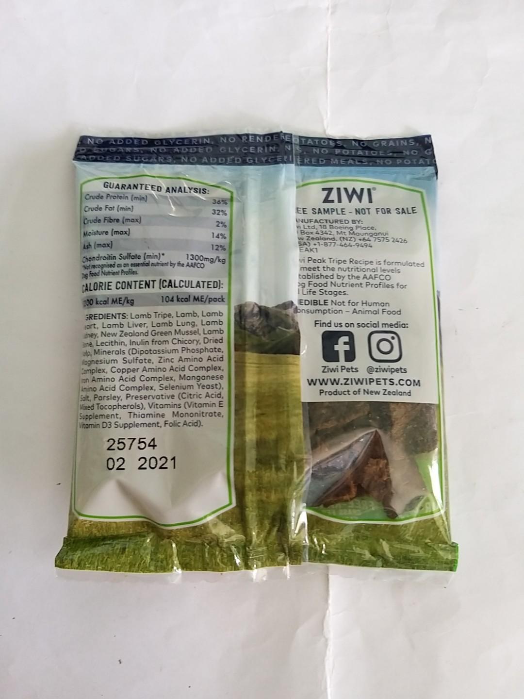 Ziwi Peak Sample NZ Tripe Recipe, Pet Supplies, Pet Food on Carousell