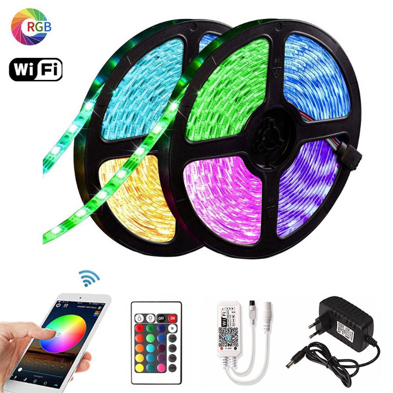 15m RGB LED Strip 2835 DC 12V Waterproof WiFi Flexible Diode Tape ...