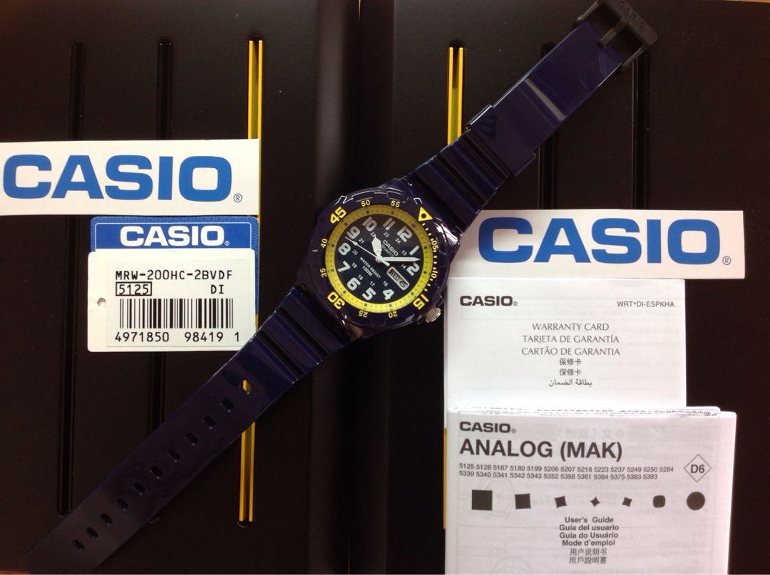 Casio Analog MRW200 Quartz Watch MRW200HC-2B Brand New, Men's Fashion,  Watches \u0026 Accessories, Watches on Carousell