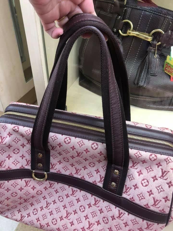 🛑Lv Louis Vuitton Josephine Pm Red Mini Lin Canvas Boston Bag, Luxury, Bags  & Wallets on Carousell