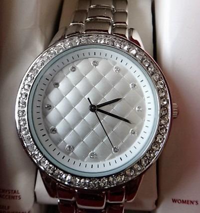 Merona Watch by Target Womens Analog Crystal Accents Silver