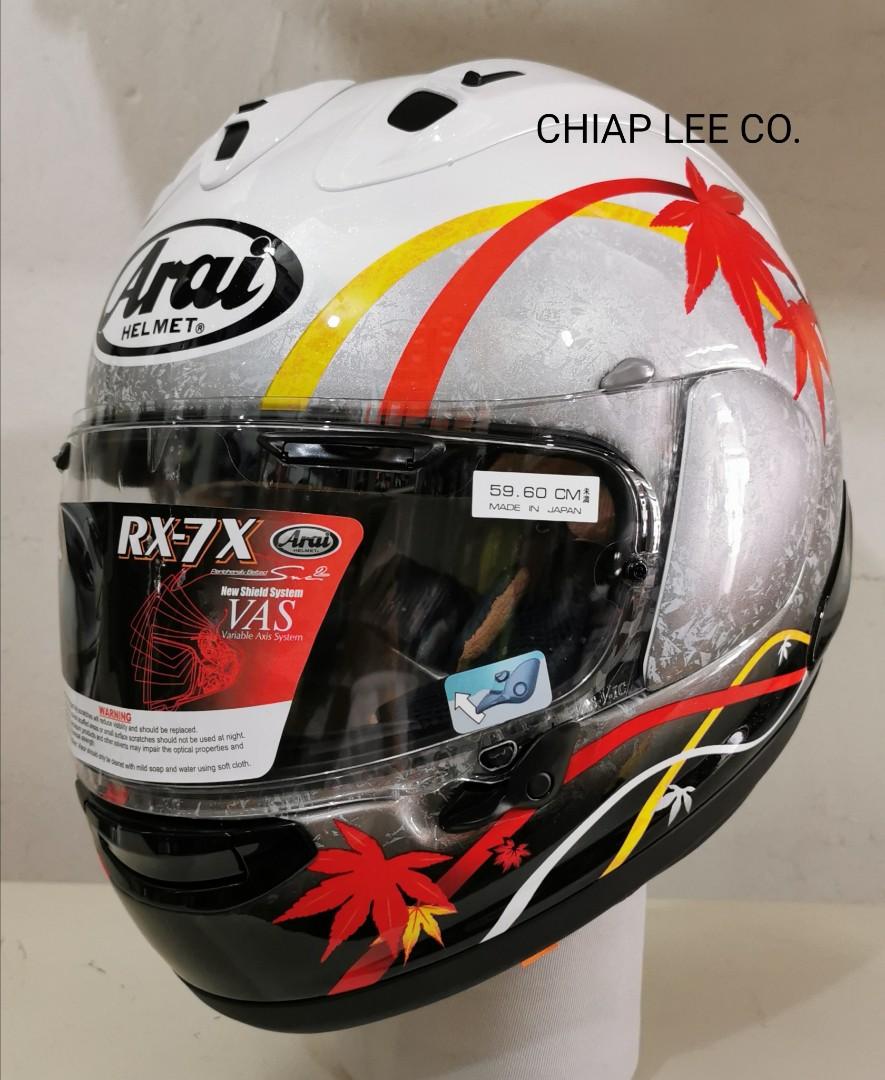 Arai Helmet @ clc (Category: Motorcycle Accessories) located in Singapore. Submitted by chiap_lee_co (Listing ID 1000226908, Image 1). Description: ARAI RX7X KAEDE (NEW) MADE IN JAPAN.