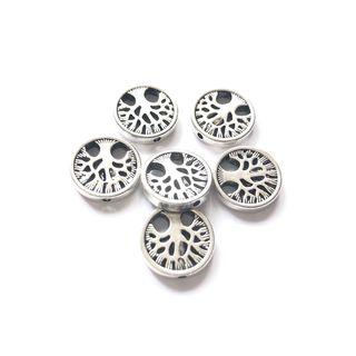 CRAFT SUPPLIES: Antique Silver Tree of Life Spacer Bead Charm