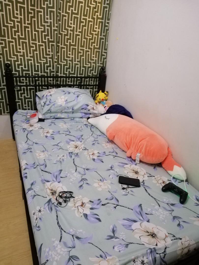 Double Bed frame with uratex mattress for sale (Category: Bed Frames & Mattresses) located in Taguig. Submitted by freeh (Listing ID 1000219051, Image 3). Description: Double size bed frame with uratex mattress for sale. Additional 500 for 2 sets of bed sheet w/ 2 pillow case.